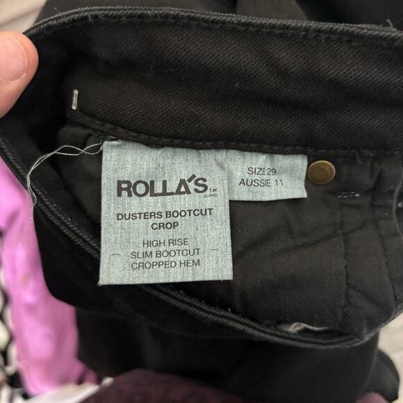 Rolla's Dusters Bootcut Crop Jeans Thunderstruck Black Size 29 - Picture 4 of 4